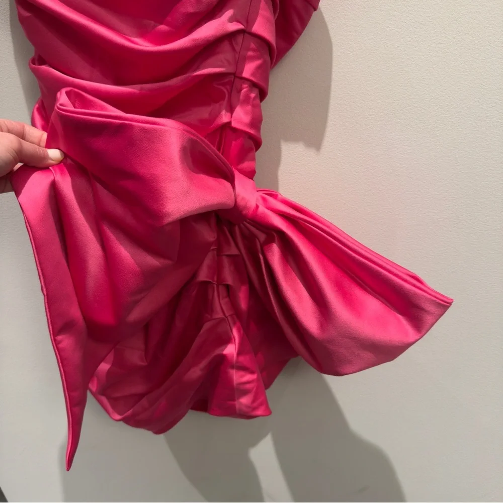 Hot Pink Strapless Bow-knotted Mini Dress Size XS - Picture 7 of 14